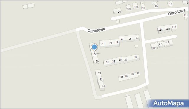 Witnica, Ogrodowa, 27, mapa Witnica