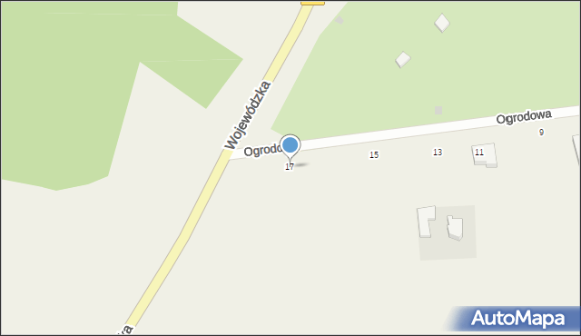 Wodnica, Ogrodowa, 17, mapa Wodnica