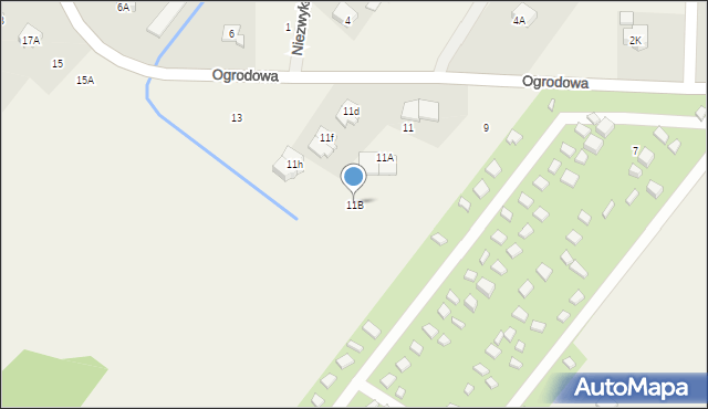 Wola Mrokowska, Ogrodowa, 11B, mapa Wola Mrokowska