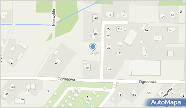 Wola Mrokowska, Ogrodowa, 2j, mapa Wola Mrokowska