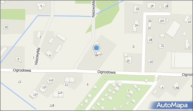 Wola Mrokowska, Ogrodowa, 4A, mapa Wola Mrokowska