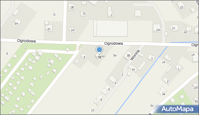 Wola Mrokowska, Ogrodowa, 5B, mapa Wola Mrokowska