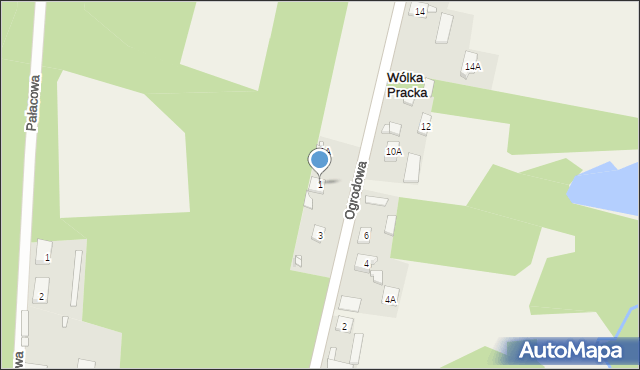 Wólka Pracka, Ogrodowa, 1, mapa Wólka Pracka