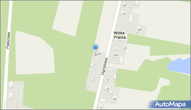 Wólka Pracka, Ogrodowa, 1A, mapa Wólka Pracka