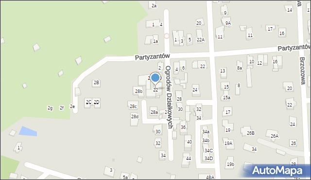 Wołomin, Ogrodów Działkowych, 22, mapa Wołomin