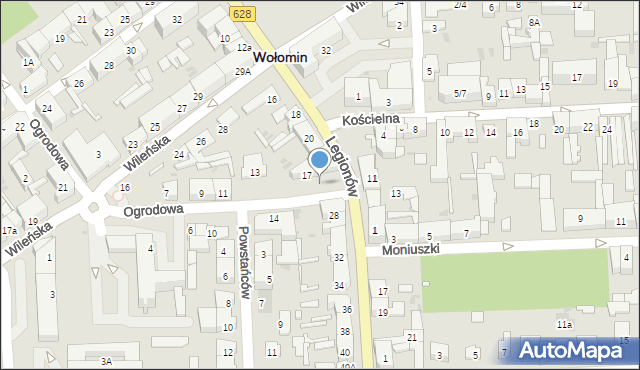 Wołomin, Ogrodowa, 15, mapa Wołomin