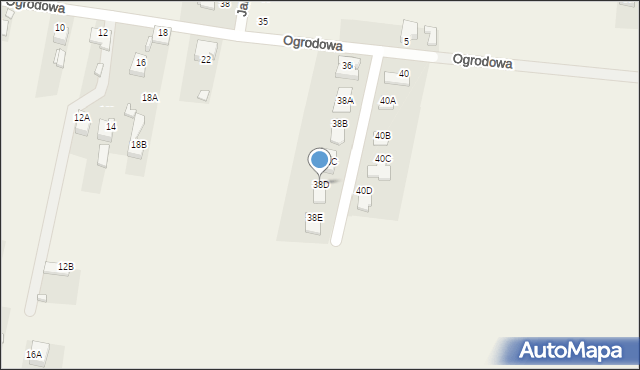 Wymysłów, Ogrodowa, 38D, mapa Wymysłów