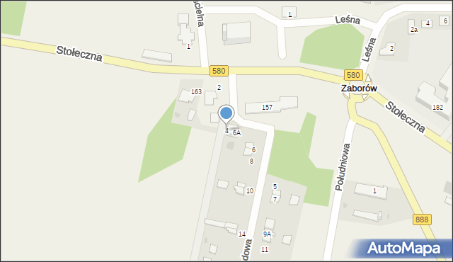 Zaborów, Ogrodowa, 4, mapa Zaborów