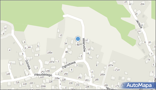 Zagórze, Ogrodowa, 5A, mapa Zagórze