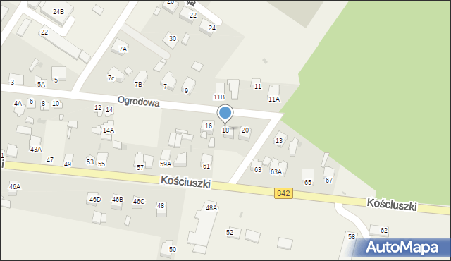 Zakrzówek, Ogrodowa, 18, mapa Zakrzówek