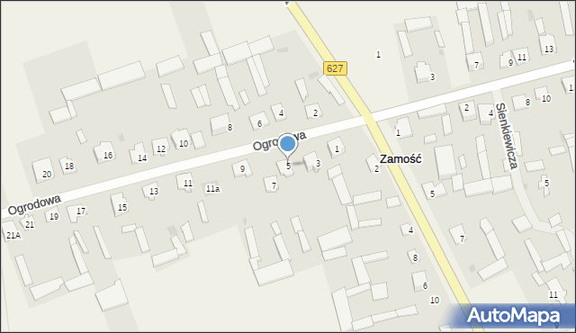 Zamość, Ogrodowa, 5, mapa Zamościa