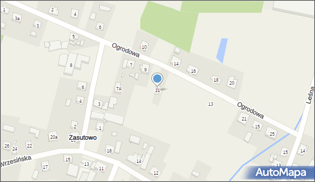 Zasutowo, Ogrodowa, 11, mapa Zasutowo