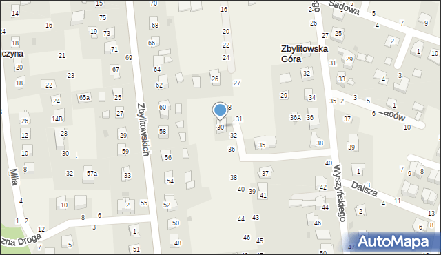 Zbylitowska Góra, Ogrodowa, 30, mapa Zbylitowska Góra