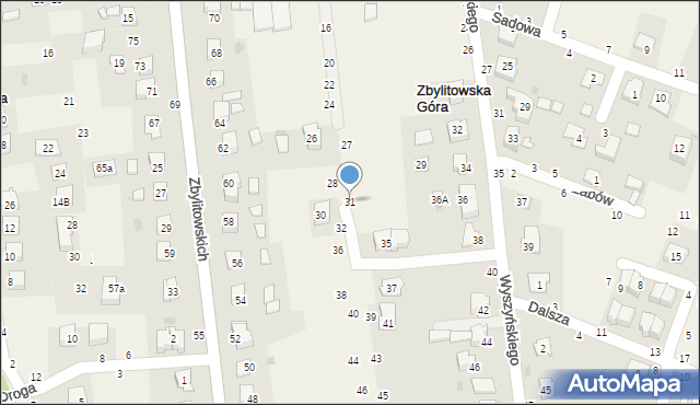 Zbylitowska Góra, Ogrodowa, 31, mapa Zbylitowska Góra