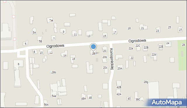 Żelechów, Ogrodowa, 18, mapa Żelechów