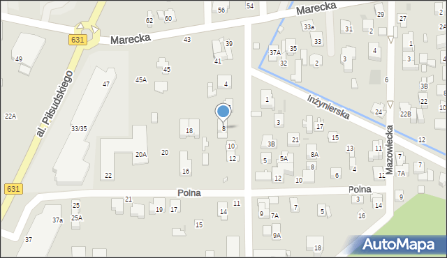 Zielonka, Ogrodowa, 8, mapa Zielonka