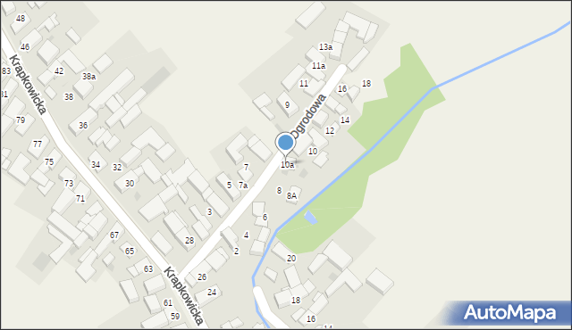 Żużela, Ogrodowa, 10a, mapa Żużela