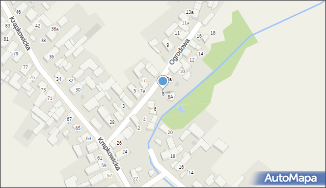 Żużela, Ogrodowa, 8, mapa Żużela