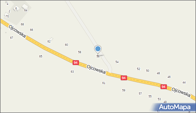 Czajowice, Ojcowska, 56, mapa Czajowice
