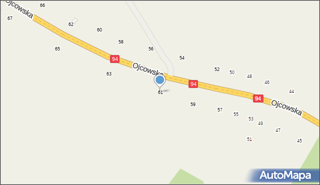 Czajowice, Ojcowska, 61, mapa Czajowice