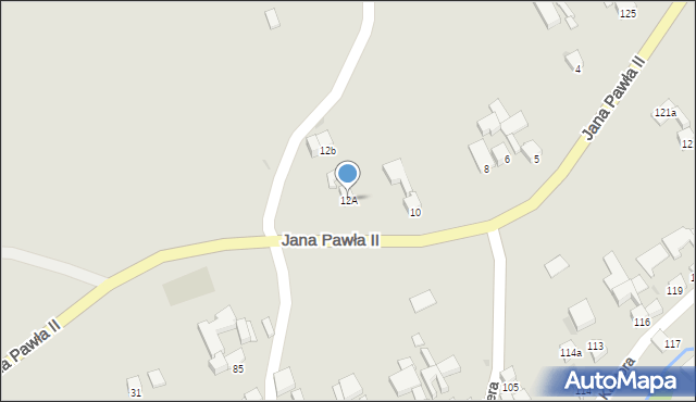 Czarny Dunajec, Ojca Świętego Jana Pawła II, 12A, mapa Czarny Dunajec