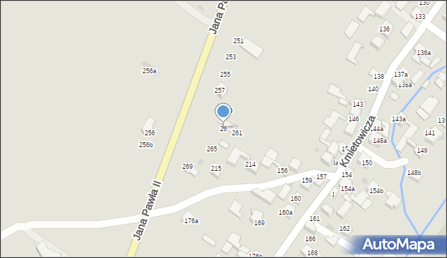 Czarny Dunajec, Ojca Świętego Jana Pawła II, 26, mapa Czarny Dunajec