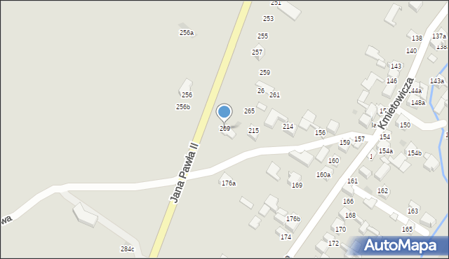 Czarny Dunajec, Ojca Świętego Jana Pawła II, 269, mapa Czarny Dunajec