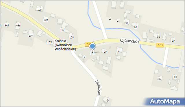 Iwanowice Włościańskie, Ojcowska, 101, mapa Iwanowice Włościańskie