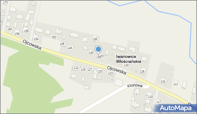 Iwanowice Włościańskie, Ojcowska, 134, mapa Iwanowice Włościańskie