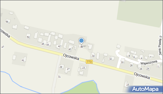 Iwanowice Włościańskie, Ojcowska, 38, mapa Iwanowice Włościańskie