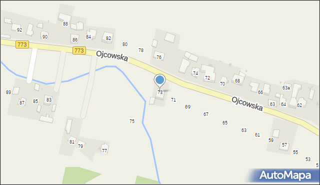 Iwanowice Włościańskie, Ojcowska, 73, mapa Iwanowice Włościańskie