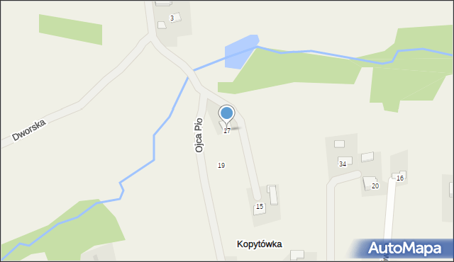 Kopytówka, Ojca Pio, 17, mapa Kopytówka