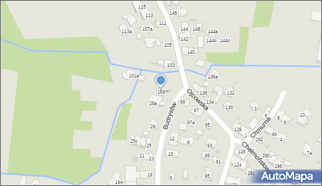 Kraków, Ojcowska, 101, mapa Krakowa