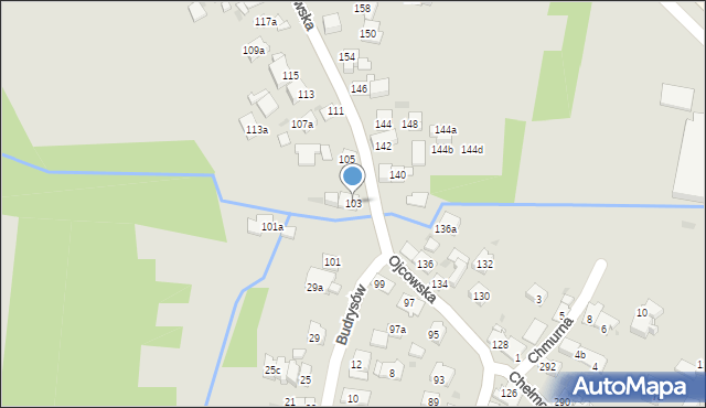 Kraków, Ojcowska, 103, mapa Krakowa