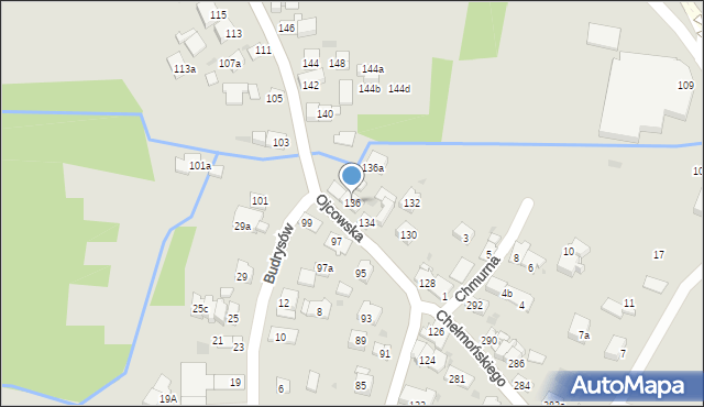 Kraków, Ojcowska, 136, mapa Krakowa