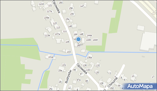 Kraków, Ojcowska, 140, mapa Krakowa