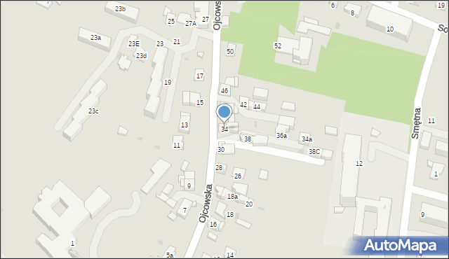 Kraków, Ojcowska, 34, mapa Krakowa