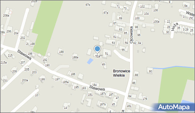 Kraków, Ojcowska, 51a, mapa Krakowa