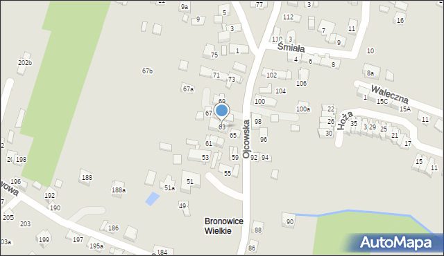 Kraków, Ojcowska, 63, mapa Krakowa