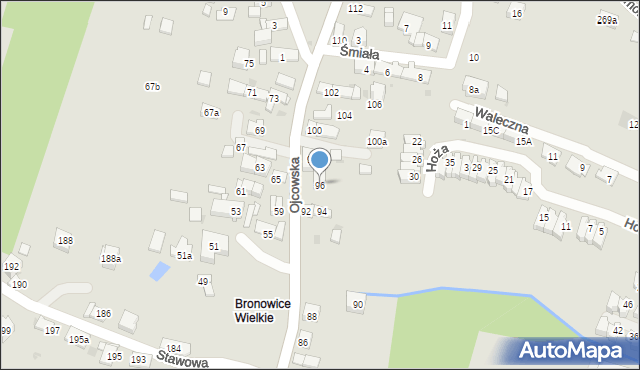 Kraków, Ojcowska, 96, mapa Krakowa