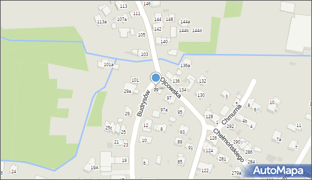 Kraków, Ojcowska, 99, mapa Krakowa