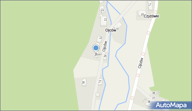 Ojców, Ojców, 25, mapa Ojców