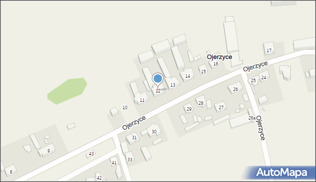 Ojerzyce, Ojerzyce, 12, mapa Ojerzyce