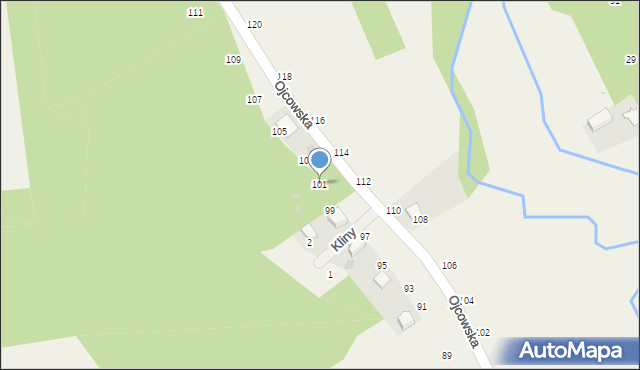 Prądnik Korzkiewski, Ojcowska, 101, mapa Prądnik Korzkiewski