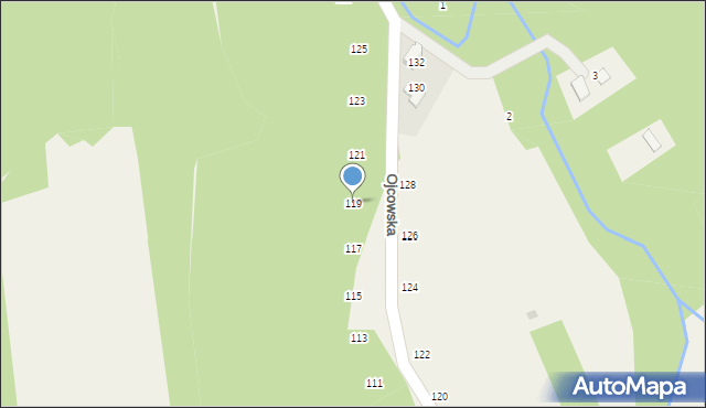 Prądnik Korzkiewski, Ojcowska, 119, mapa Prądnik Korzkiewski