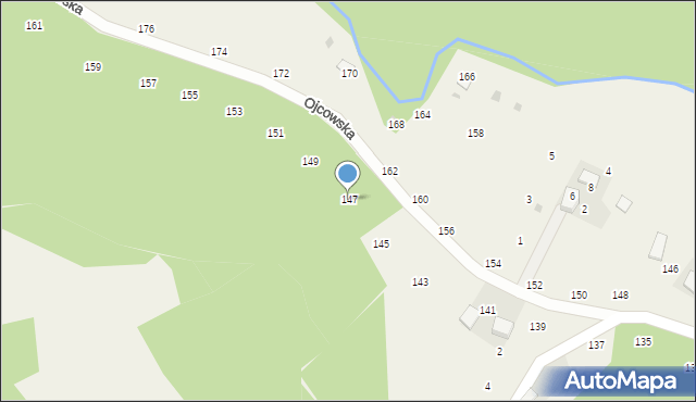 Prądnik Korzkiewski, Ojcowska, 147, mapa Prądnik Korzkiewski