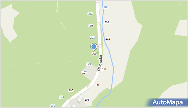 Prądnik Korzkiewski, Ojcowska, 201, mapa Prądnik Korzkiewski