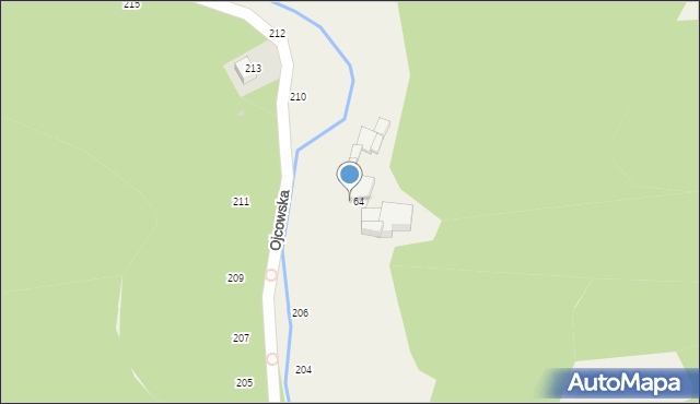 Prądnik Korzkiewski, Ojcowska, 208, mapa Prądnik Korzkiewski