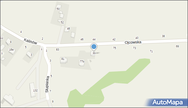 Wola Kalinowska, Ojcowska, 77, mapa Wola Kalinowska