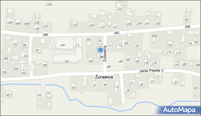 Żurawica, Ojca Świętego Jana Pawła II, 192, mapa Żurawica